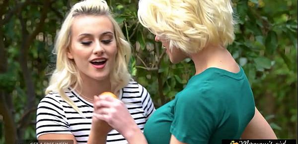  Blonde MILF Stepmom Gives Hands-On Fingering Lesson